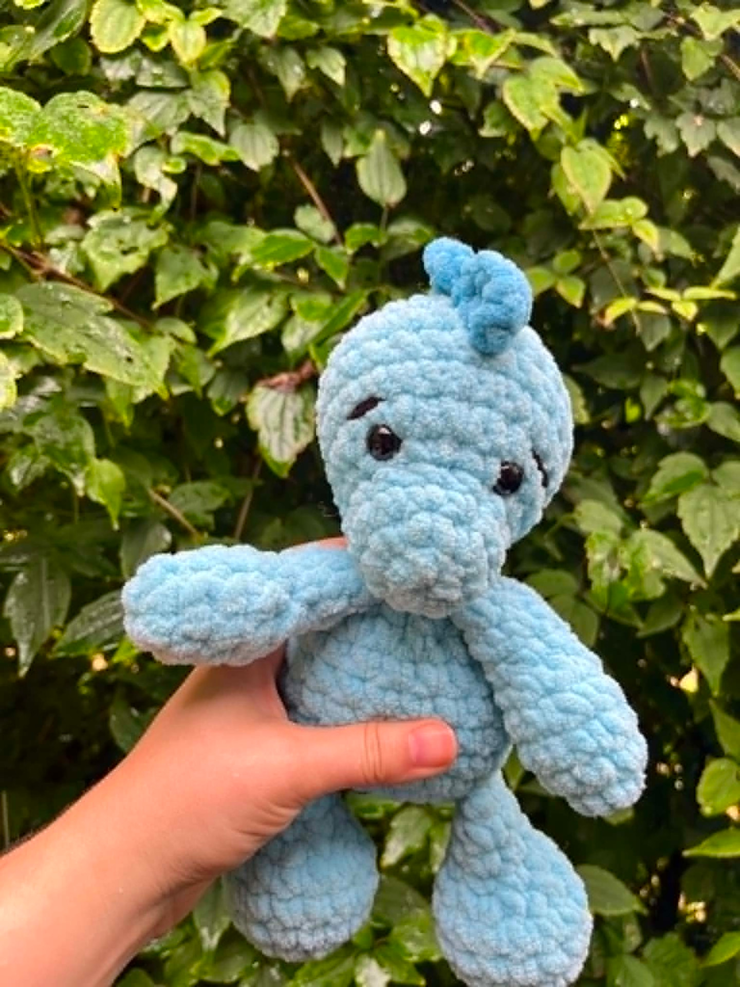 Handmade crochet Baby Blue Dino
